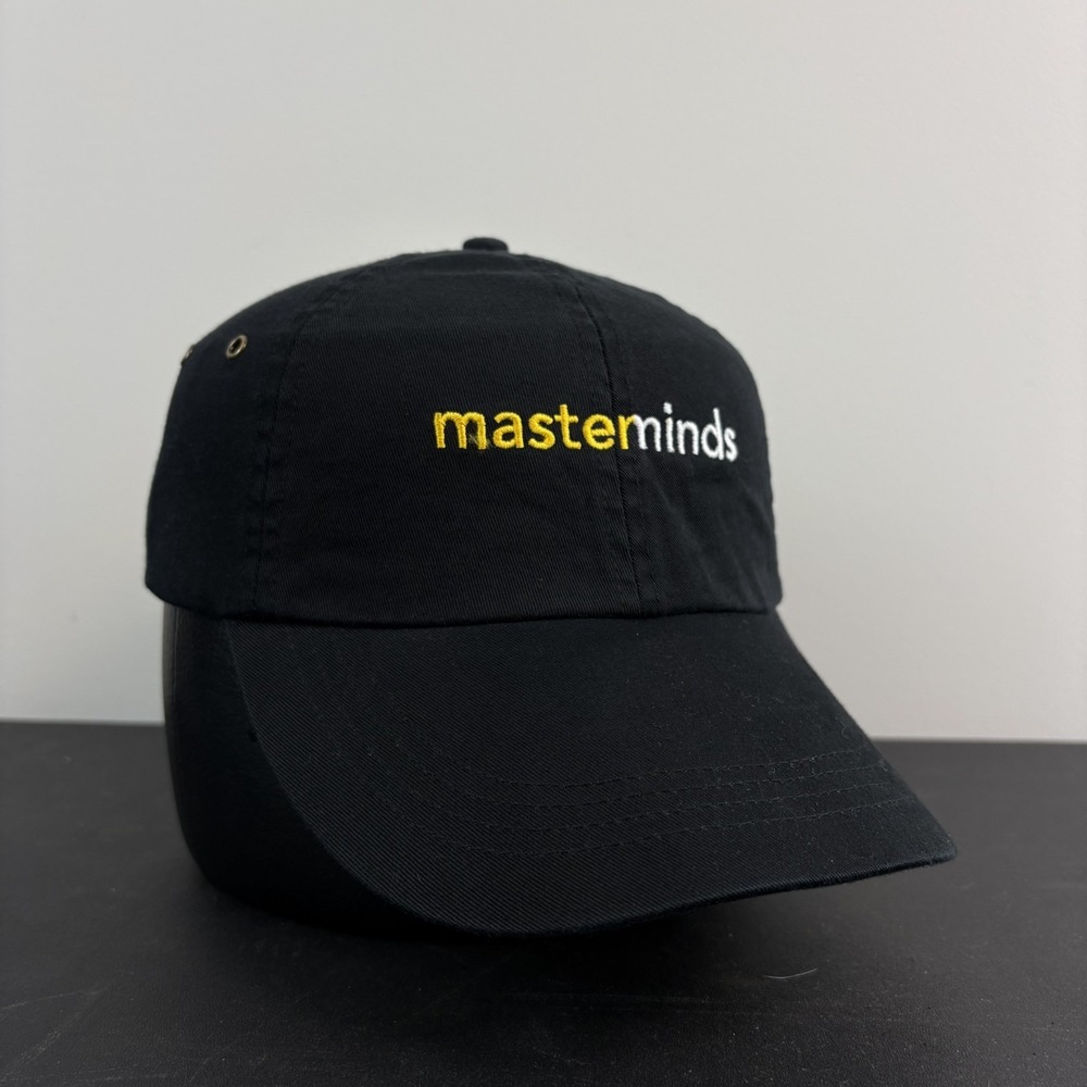 masterminds Business Entrepreneur Dad Hat Black Embroidered Strapback Adjustable